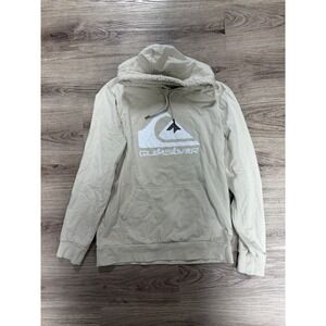 Quiksilver Clear Sky Big Logo Pullover Hoodie Screen Print Kangaroo Pocket M